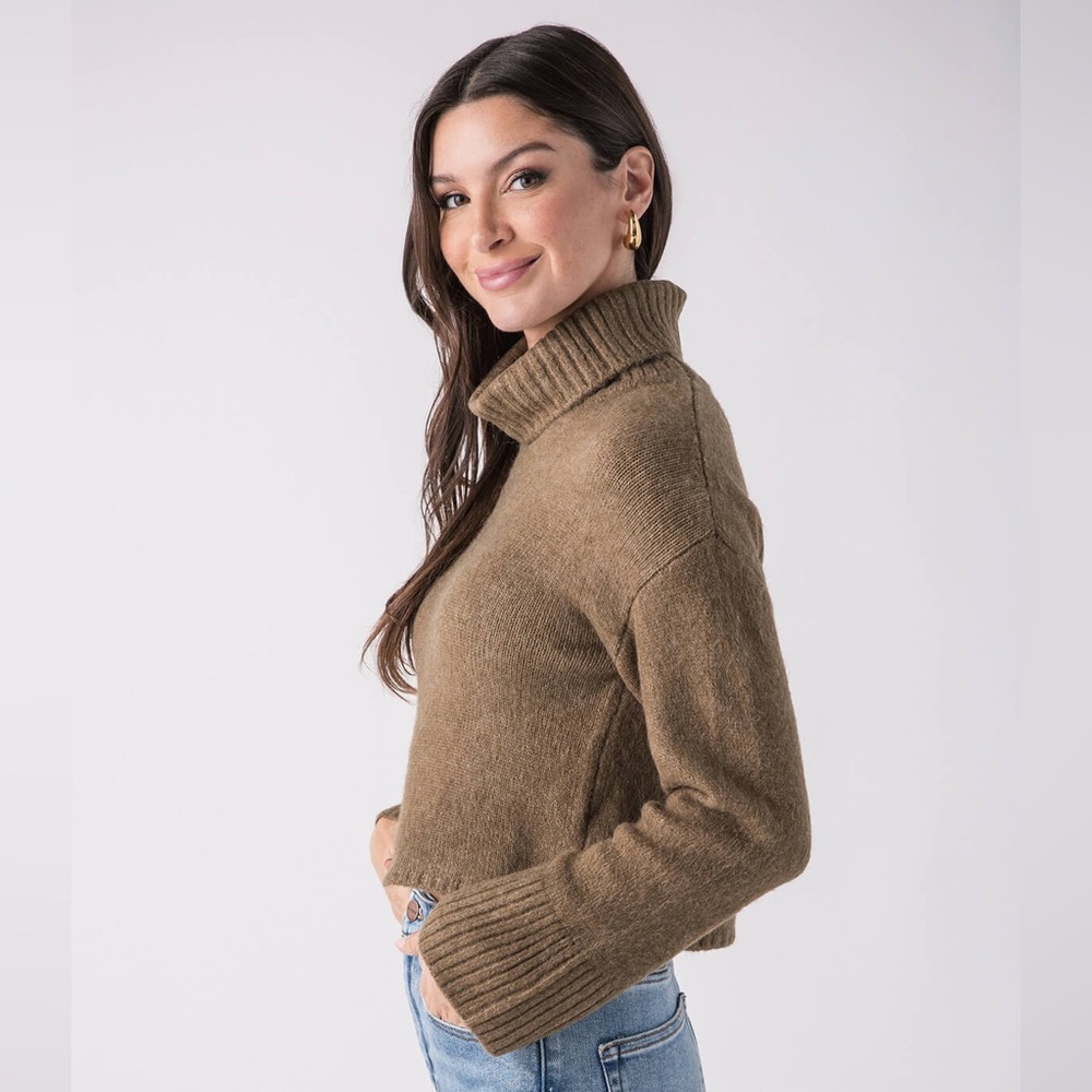 Z Supply Ursa Turtleneck Cropped Sweater Top l Color: Martini l Size: Medium NWT - Picture 2 of 13